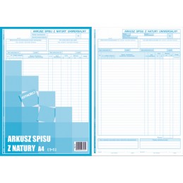 ARKUSZ SPISU Z NATURY A4...