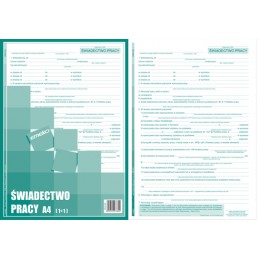ŚWIADECTWO PRACY A4 40k 1+1...