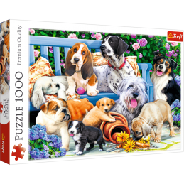 PUZZLE 1000-EL PSY W OGRODZIE