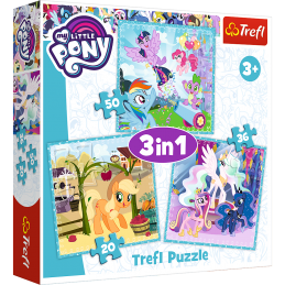 PUZZLE 3W1 RADOSNE DNI KUCYKÓW