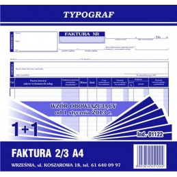 FAKTURA VAT 2/3 A4 1+1 70K