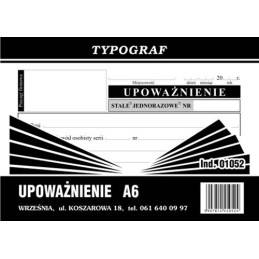 UPOWAŻNIENIE A6 TYPOGRAF...