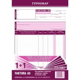 FAKTURA BEZ VAT A5 1+1...