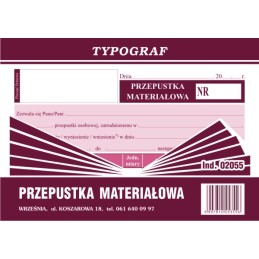 PRZEPUSTKA MATERIAŁOWA A6...
