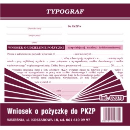 WNIOSEK O POŻYCZKĘ DO PKZP...