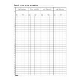 REJESTR CZASU PRACY A4 OFF...