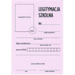 LEGITYMACJA SZKOLNA MEN-I/1 