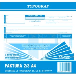 FAKTURA VAT 2/3 A4 BRUTTO...