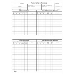 KARTOTEKA URLOPOWA A5 a'50...