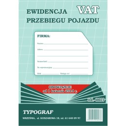 EWIDENCJA PRZEBIEGU POJAZDU...