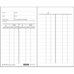 KARTA KSIĄŻKI a'100 PuB-170