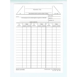 KARTA CZYTELNIKA a'100 B-171
