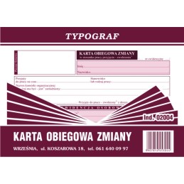 KARTA OBIEGOWA A6 02004